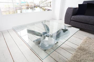 Maritieme salontafel OCEAN L 85cm Zilver Antieke, Ophalen of Verzenden, Nieuw