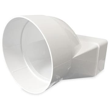 Kunststof verloop 120 x 60mm naar Ø 100mm - asymmetrisch, Verzenden, Nieuw