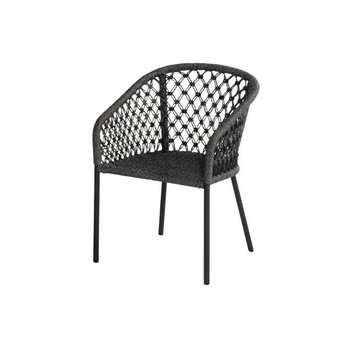 Hartman Hera rope dining stoel antraciet met licht grijze, Tuin en Terras, Tuinstoelen