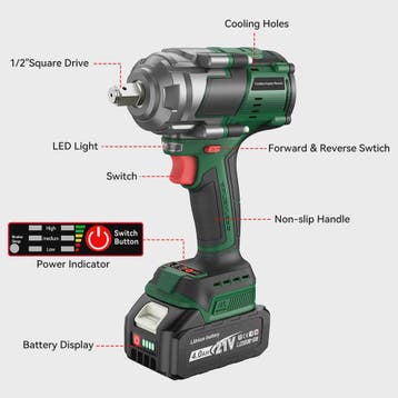 YEARTOP 2800 Nm Brushless Elektrische Slagschroevendraaier -, Verzenden, Nieuw