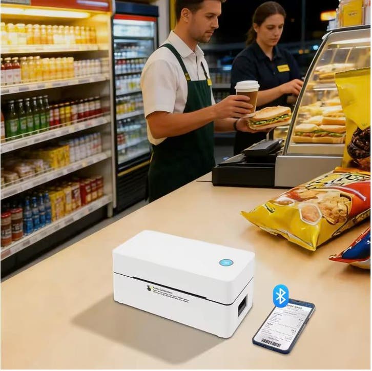 4x6 Label Printer Draadloos Bluetooth USB Verzending, Computers en Software, Labelprinters, Nieuw, Verzenden