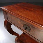 Wandtafel Trumeau ca 1830  in mahonie met lade op gebogen vo, Antiek en Kunst, Ophalen of Verzenden