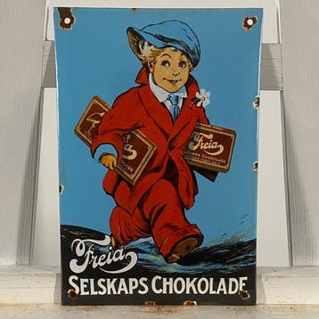 FREIA - Reclamebord - 30x20cm - Gemaakt van een dikke, Antiek en Kunst