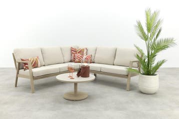 VDG Viento/Canto aluminium hoekbank loungeset - Latte, Verzenden, Nieuw, Overige materialen, Loungeset