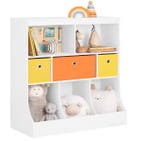 Kinderboekenkast met 5 vakken en 3 boxen boekenrek compact!, Verzenden, Nieuw