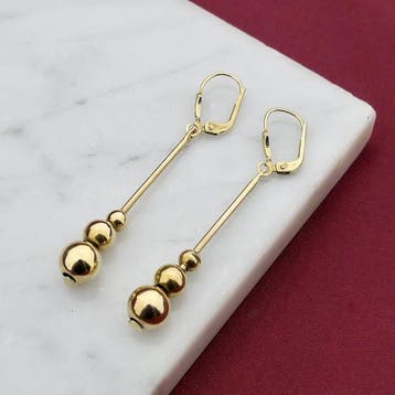 8 karaat oorbellen met bollen, Sieraden, Tassen en Uiterlijk, Oorbellen, Ophalen of Verzenden, Gebruikt, Geel, Goud