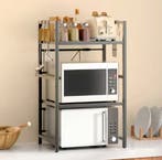 Uitschuifbaar Magnetronrek met 6 Haken – 2 of 3 Lagen, Verzenden, Nieuw