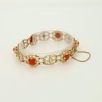 Armband - 14 karaat Geel goud - Bloedkoraal, Nieuw