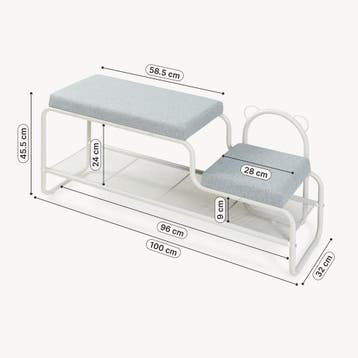 Schoenenbank Jässaatka met kinderkruk 100x32x46 cm grijs [en, Verzenden, Nieuw
