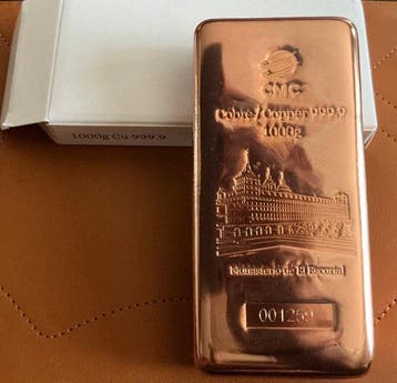 1 kilogram - Koper .999 - CMC Metales Preciosos - Verzegeld