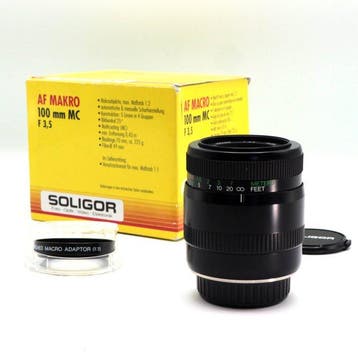 Soligor AF 100mm f/3.5 PRO Macro lens + achromat lens, Nieuw