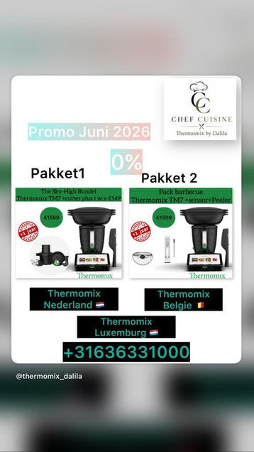 Thermomix TM7 via officiële advisor, Nieuw, 3 snelheden of meer, Ophalen of Verzenden, 2 tot 3 liter