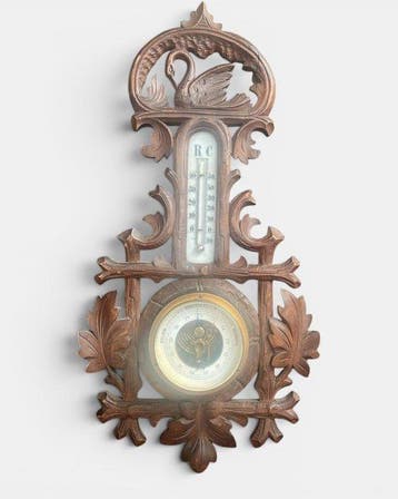 Aneroid barometer - Hout, Messing, Glas - Barometer van het