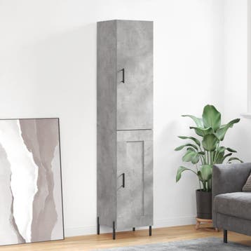 vidaXL buffetkast 34,5x34x180 cm bewerkt hout betongrijs, Huis en Inrichting, Kasten | Buffetkasten, Minder dan 50 cm, Verzenden