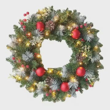 Kerstkrans met LED Verlichting - 20-60cm - Deurguirlande met, Verzenden, Nieuw