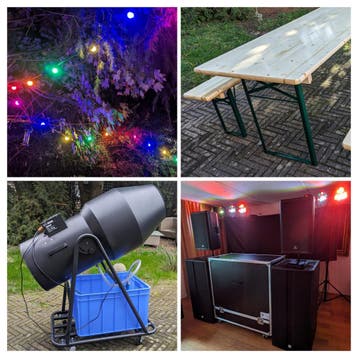 Licht, Geluid, FX of Inrichting nodig? Party Verhuur SALLAND, Ophalen of Verzenden, Zo goed als nieuw