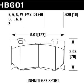 Hawk 10-11 Infiniti FX50 / 09-10 G37 / 09-10 Nissan 370Z, Ophalen of Verzenden, Nieuw