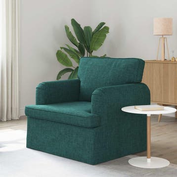 vidaXL Bank Donkergroen 84 x 80 x 85 cm Stof, Huis en Inrichting, Verzenden, Nieuw, Stof, Minder dan 150 cm