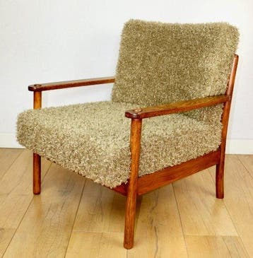 Lounge stoel - fauteuil - Beuken - vintage houten fauteuil