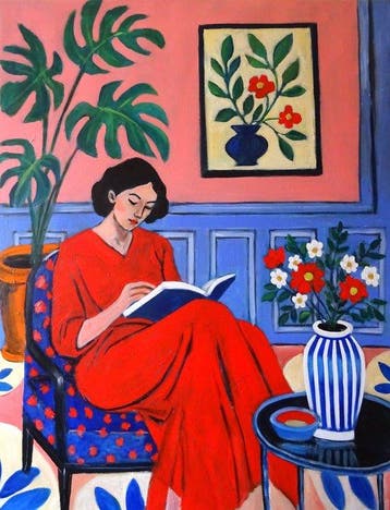 Corina Schroeder - Reading in the pink room XL