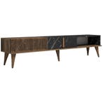 Evila Originals Milan Lowboard Walnoot - TV-meubel - Outlet, Huis en Inrichting, Overige materialen, Gebruikt, 150 tot 200 cm