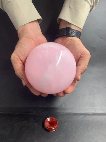 Roze mangano-calciet fluorescerend SPHERE MET STANDAARD -, Verzamelen
