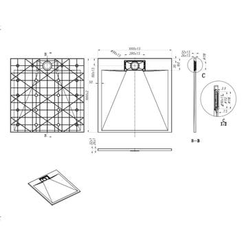 Boss & Wessing Tray SMC Douchebak 100x100 cm Wit, Ophalen of Verzenden, Nieuw