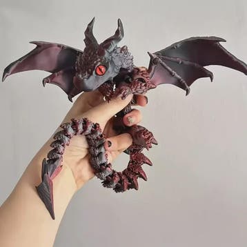 3D Geprinte Vliegende Draak Figuur - Art Deco Stijl Resin Sc, Verzenden, Nieuw