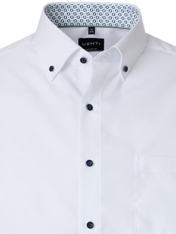 Venti Overhemd Button Down Boord Met Motief Modern Fit, Verzenden, Nieuw, Wit
