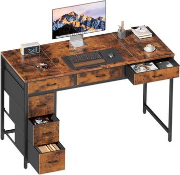 Bureau - Computertafel - Computerbureau - 120x50 cm - Bruin, Verzenden, Zo goed als nieuw
