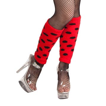 Beenwarmers rood lieveheersbeestje print, Verzenden, Nieuw, Feestartikel