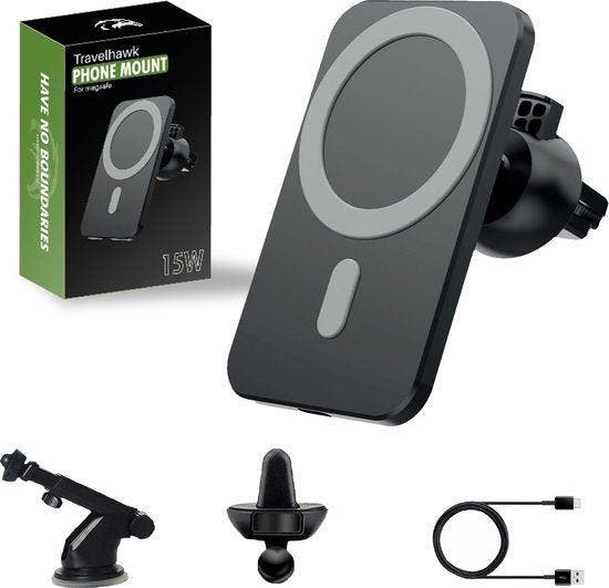 2dekans | Travelhawk Magsafe Telefoonhouder Auto - Geschikt, Auto diversen, Auto-accessoires, Zo goed als nieuw, Ophalen of Verzenden
