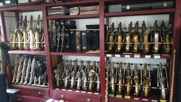 Vintage Saxofoon, Ophalen, Gebruikt, Alt, Met koffer
