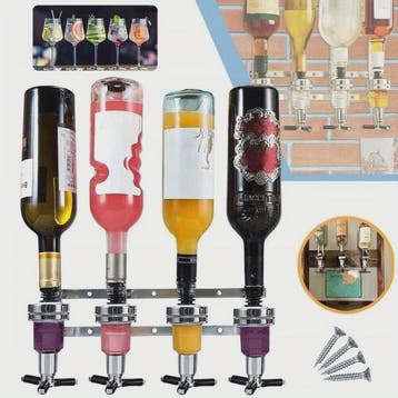 Wandmontage Drankdispenser voor 4 Flessen - Bar Accessoire, Verzenden, Nieuw