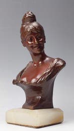 George van der Straeten (1856-1928) - sculptuur, Dame met
