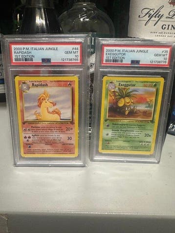 Pokémon - 2 Graded card - Rapidash, Exeggutor #44/64, Nieuw