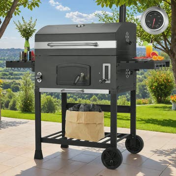 XXL Barbecue Smoker Trolley met Wielen, Thermometer en RVS H, Verzenden, Nieuw