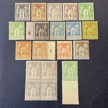 Frankrijk - Lot Sages en nieuw* met gum (waaronder blok,, Gestempeld