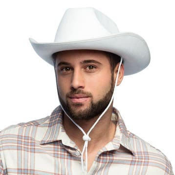 Cowboy hoed wit, Verzenden, Nieuw, Feestartikel