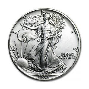 American Eagle 1 oz 1989 (5.203.327 oplage), Verzenden, Midden-Amerika, Losse munt, Zilver