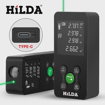 HILDA Laser Afstandsmeter 50M/100M met Rood/Groen Laser, Hoe, Verzenden, Nieuw