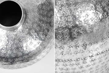 Elegante vazen set van 2 OOSTERSE 33cm zilver met de hand, Ophalen of Verzenden, Nieuw