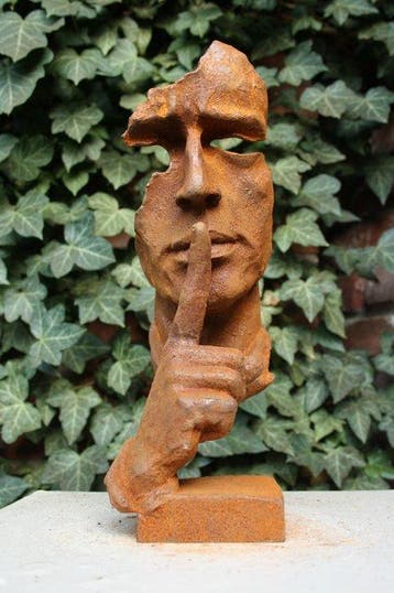 sculptuur, THE WHISPERER - 30 cm - Gietijzer