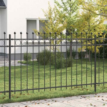 vidaXL Ringhek TILBURG 200 x 166 cm Gepoedercoat staal Zwart, Verzenden, Nieuw, IJzer