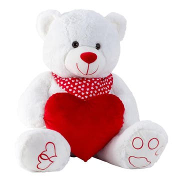 Teddy beer knuffel - zachte pluche - liefdeshartje - 64/100, Verzenden, Nieuw