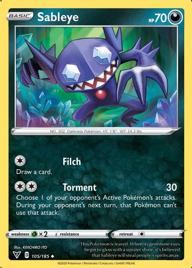 Sableye 105/185 Vivid Voltage, Hobby en Vrije tijd, Verzamelkaartspellen | Pokémon, Losse kaart, Nieuw, Foil, Ophalen of Verzenden