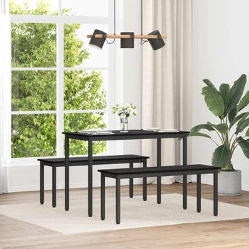 vidaXL Bank Zwart Eiken 110 x 35 x 45 cm Bewerkt hout, Huis en Inrichting, Banken | Bankstellen, Verzenden, Nieuw, Hout