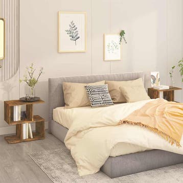 vidaXL Nachtkastjes 2 st 50x30x51,5 cm bewerkt hout gerookt, Minder dan 45 cm, Verzenden, Nieuw, Minder dan 55 cm