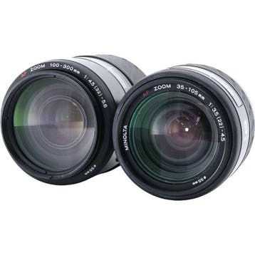 Minolta AF Zoom 100-300mm F4.5-5.6 + AF Zoom 35-105mm, Nieuw