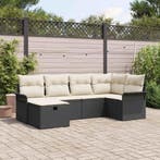 vidaXL Tuin Sofa Set met kussen met opslag 6 pcs Poly riet, Verzenden, Nieuw, Rotan, 6 zitplaatsen